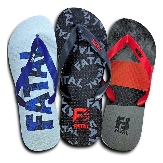 Chinelo Fatal Surf Kit 3 Pares Masculino Original Promoção Chinelo Fatal Surf Kit 3 Pares Masculino Original Promoção