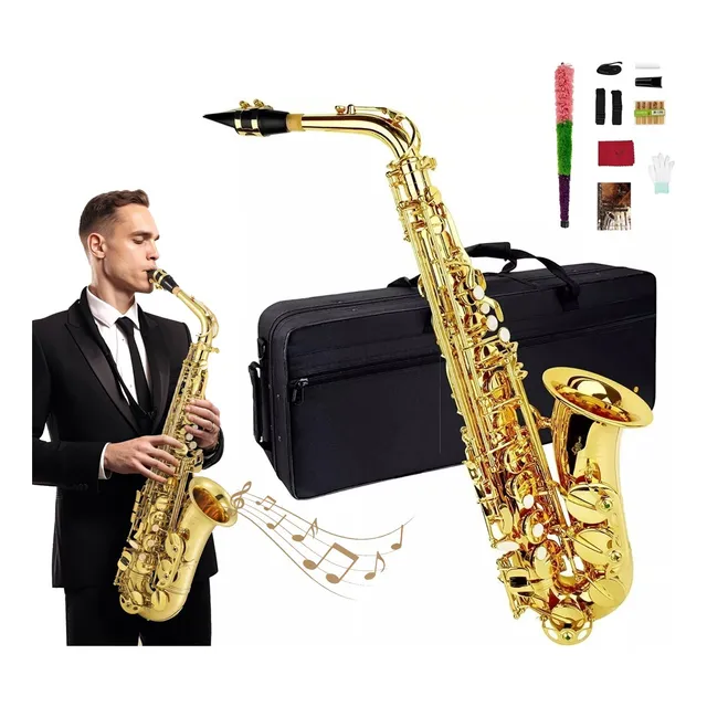 Saxofón Alto En Mi Bemol Para Principiantes Y Adultos 66cm