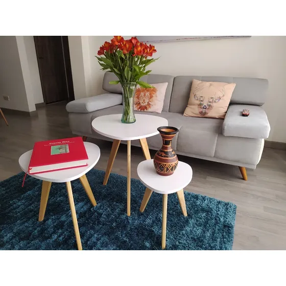 Mesa Auxiliar Set X 3 /centro/decorativa/ Huevo Triangular