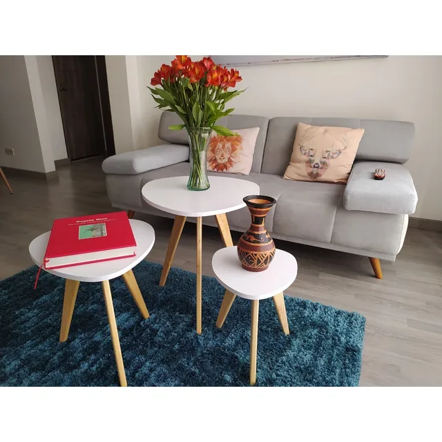Mesa Auxiliar Set X 3 /centro/decorativa/ Huevo Triangular