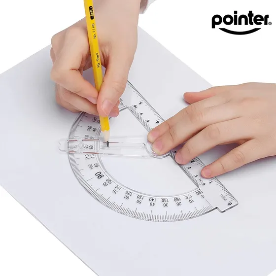 Regla Transportador Acrílica De 6'' Con Brazo Para Geometría