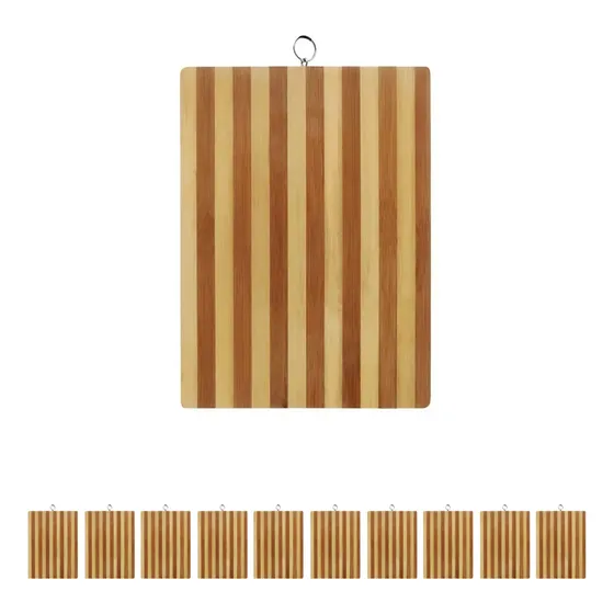 10un Tábua De Corte Bambu 29x19  Carne Frios Cozinha Madeira