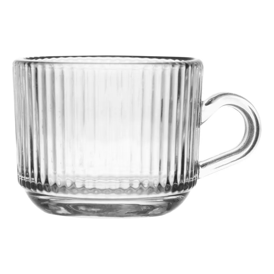 6 Xicaras De Cafe Lines 90ml Vidro Wolff