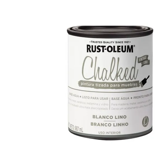 Pintura Tizada Rust-oleum Chalked Blanco Lino 887ml