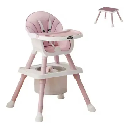 Silla De Comer 7 En 1 Bebes Convertible Mesa Multifunción Rosa