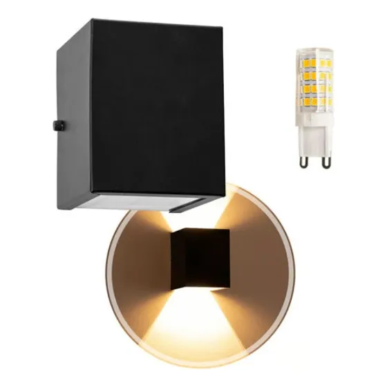 Aplique Luz Exterior Aluminio Bidireccional + Led Incluido