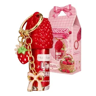 Mocallure Gloss Framboesa Mocallure Strawberry Com Chaveiro Franciny