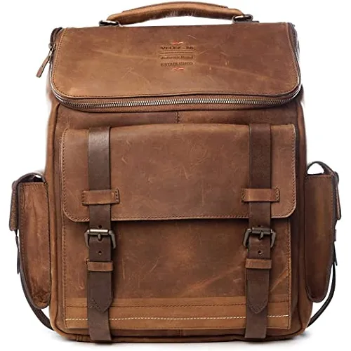 Velez Mochila De Cuero De Grano Para Hombres - 15.6 643nn