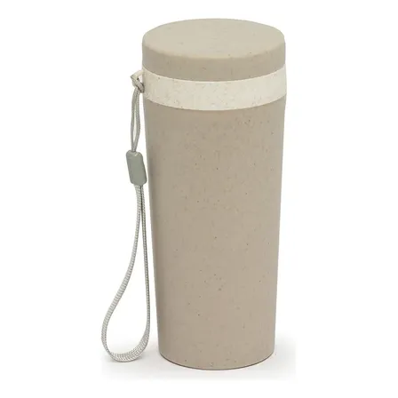 50 Unidades Copo Fibra De Bambu 350ml Cinza