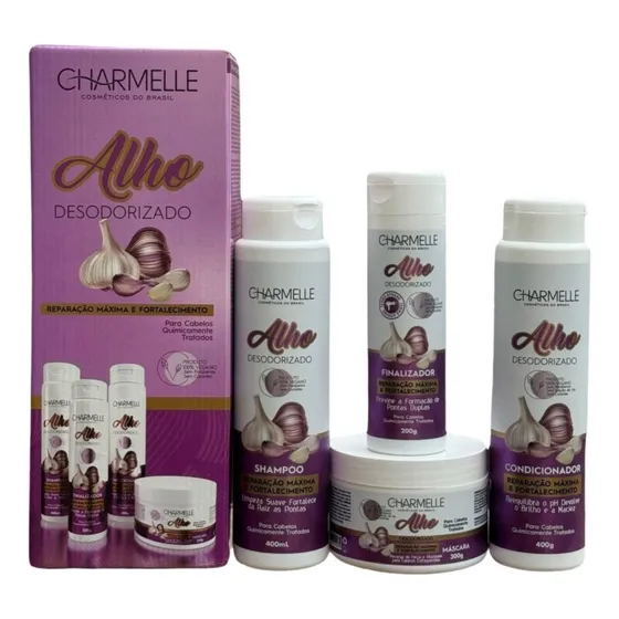 Kit Alho Desodorizado Charmelle Cosméticos Reparação Máxima