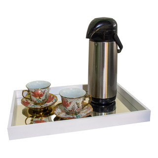 Bandeja De Madeira Espelhada 30x45 Sem Alça, Café, Decoração Bandeja De Madeira Espelhada 30x45 Sem Alça, Café, Decoração