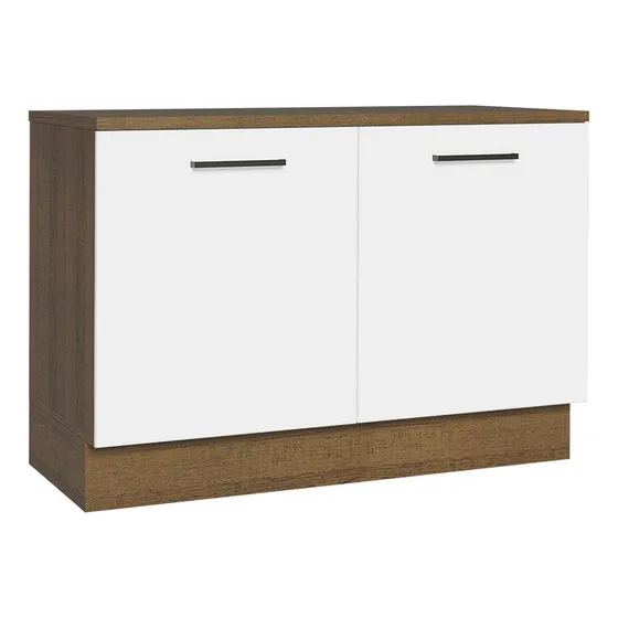 Gabinete Bajo Cocina Madesa Agata 120cm Con Encimera Color Marrón/Blanco