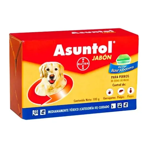 Jabon Asuntol X 100 Gr Pulgas Y Garrapatas Perros 