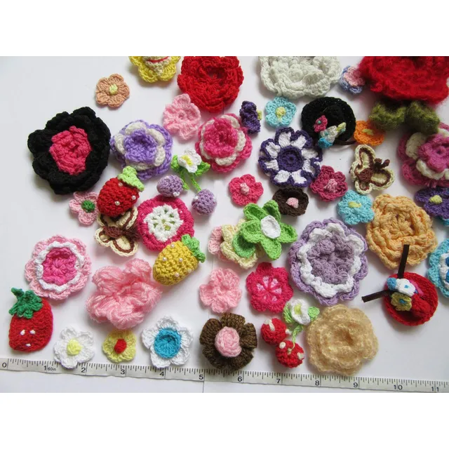Aplique Crochet Flor Para Bebe Niña Diadema Lazo