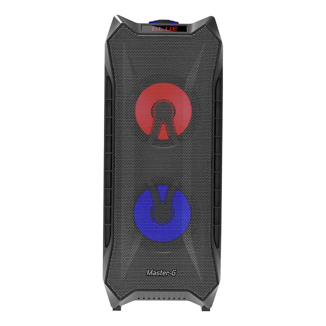 Parlante Bluetooth Karaoke 2X 4" Pulgadas 10W Master-G Color Negro