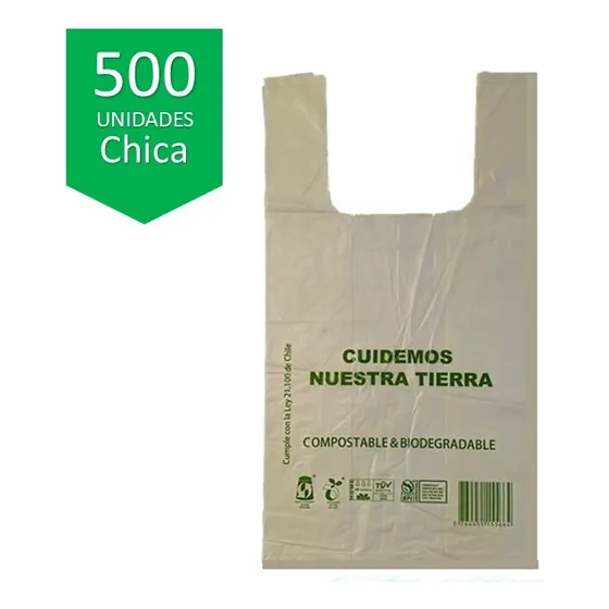 Bolsa Camiseta | Biodegradable & Compost |36x40cm | 500 Und 