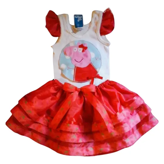 Conjunto Tutu Peppa Pig Rojo Ds Babystore Para Niñas