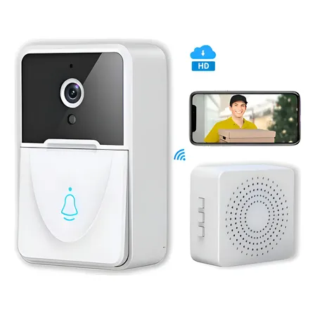 Campainha Sem Fio Com Câmera Wifi Visão Noturna Interfone Branco 127/220v