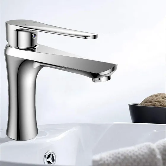 Grifo Mezclador Para Lavabo Baño Cobre Caliente Frio Un Solo