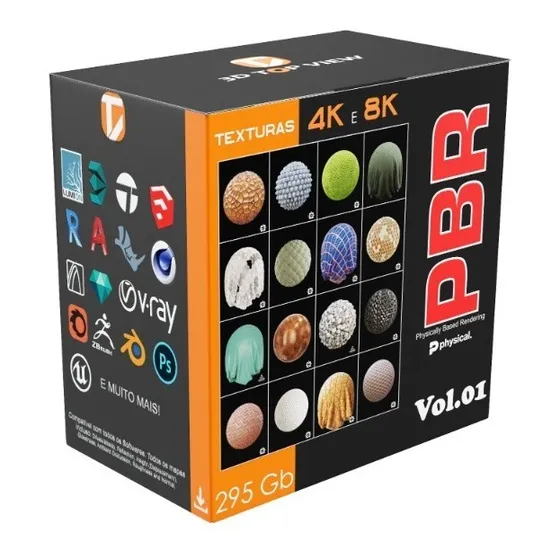 Texturas Pbr Alta Qualidade 4k E 8k Com 295gb Vol01