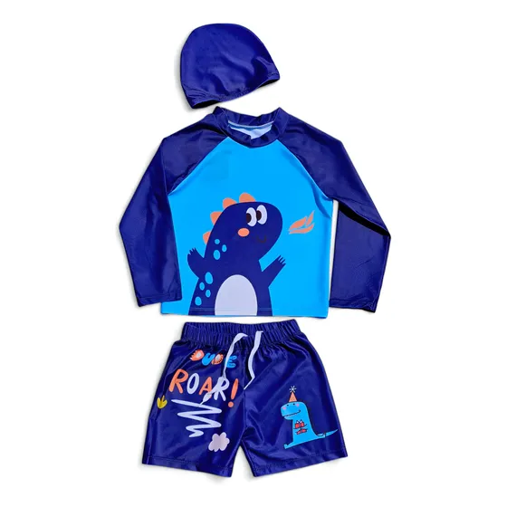 Traje De Baño Mas Gorro Niños Piscina Playa Sol Y Diversión