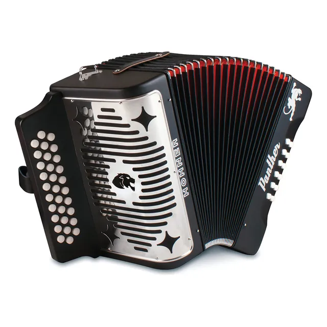 Hohner Panther Acordeón Diatónico De 3 Filas, Color Negro