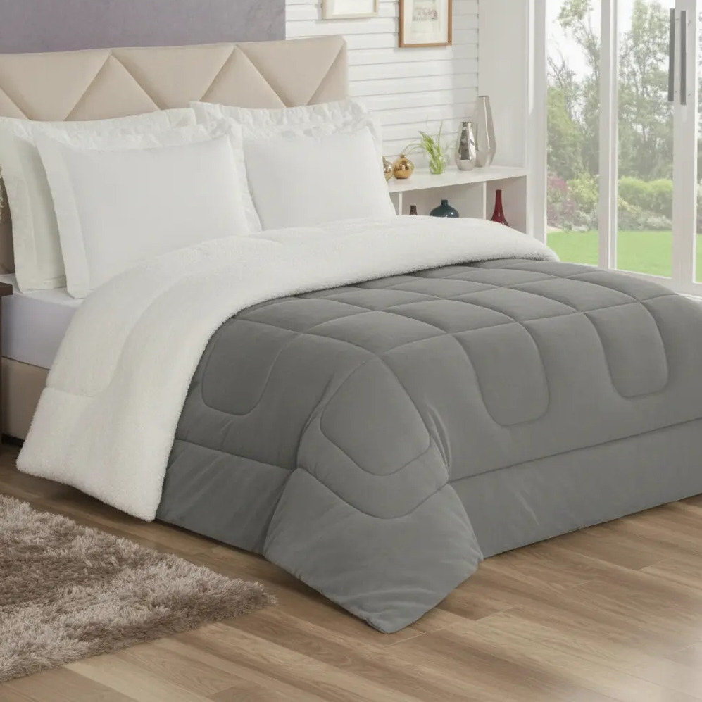 Edredom Sherpa Queen 2,40x2,20m Cobertor Edredom Sherpa Queen 2,40x2,20m Cobertor