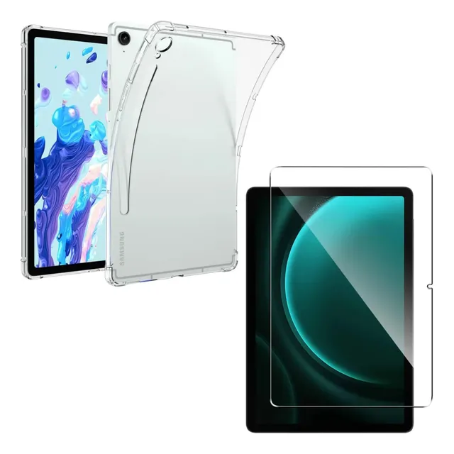 Estuche Case Transparente + Vidrio Templado Para Tablet
