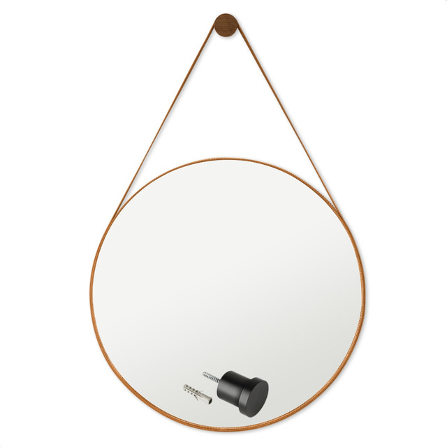 Espelho Redondo Decorativo Adnet Escandinavo 60cm + Suporte Espelho Redondo Decorativo Adnet Escandinavo 60cm + Suporte