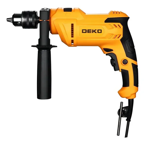 Furadeira Impacto Profissional Deko 45000bpm Potência 900W 3000rpm Cor Amarela Alta Capacidade Perfuração