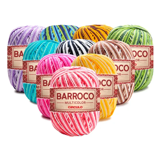 Barbante Barroco Multicolor 200g 10 Unidades Numero 6