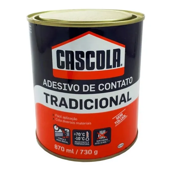 Adesivo De Contato Tradicional S/ Toluol 730g Cascola Cor Amarelado