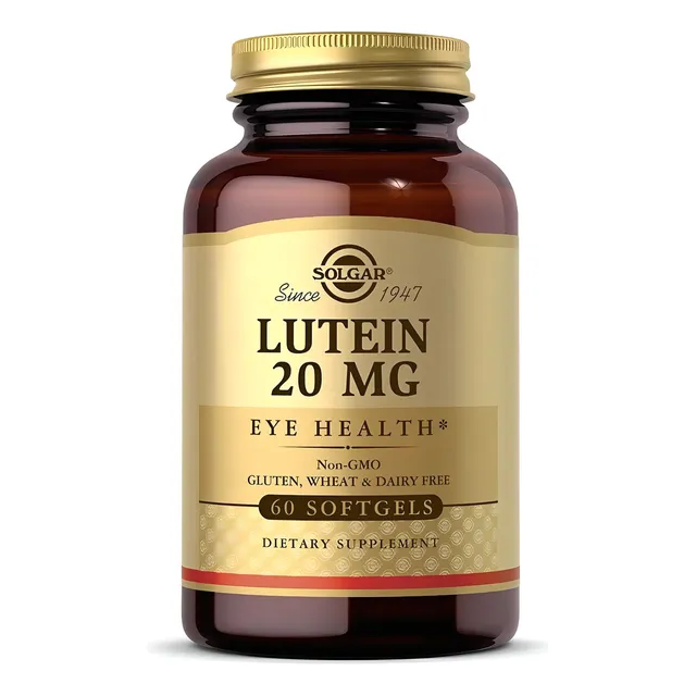 Suplemento Luteina 20 Mg Salud Ocular Solgar 60 Capsulas Sabor Neutro