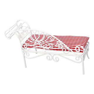 Cama De Hierro Blanca Blanca En Miniatura 1:12 Con Forma De Cama De Hierro Blanca Blanca En Miniatura 1:12 Con Forma De