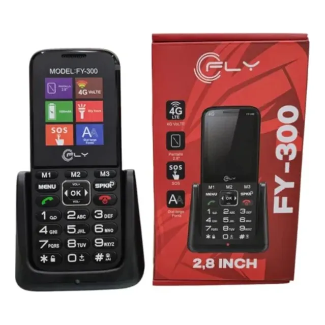Celular Teclas 4g Adulto Mayor Fy300 Boton Emergencia Volte