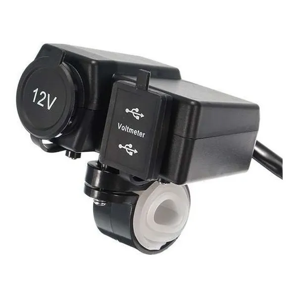Cargador De Celulares Toma Motos 12v 2 Usb Con Doble Carga