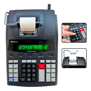 Calculadora De Mesa Com Impressão Termica Preta Bivolt Calculadora De Mesa Com Impressão Termica Preta Bivolt