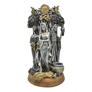 Diosa Triple Hecate Diosa Luna 27cm Plateada Diosa Triple Hecate Diosa Luna 27cm Plateada