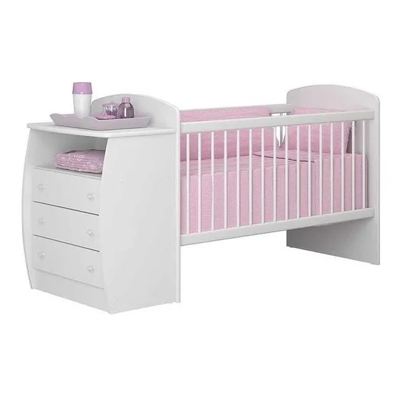 Multimóveis 4122.010 Color Blanco Cuna Con Cómoda