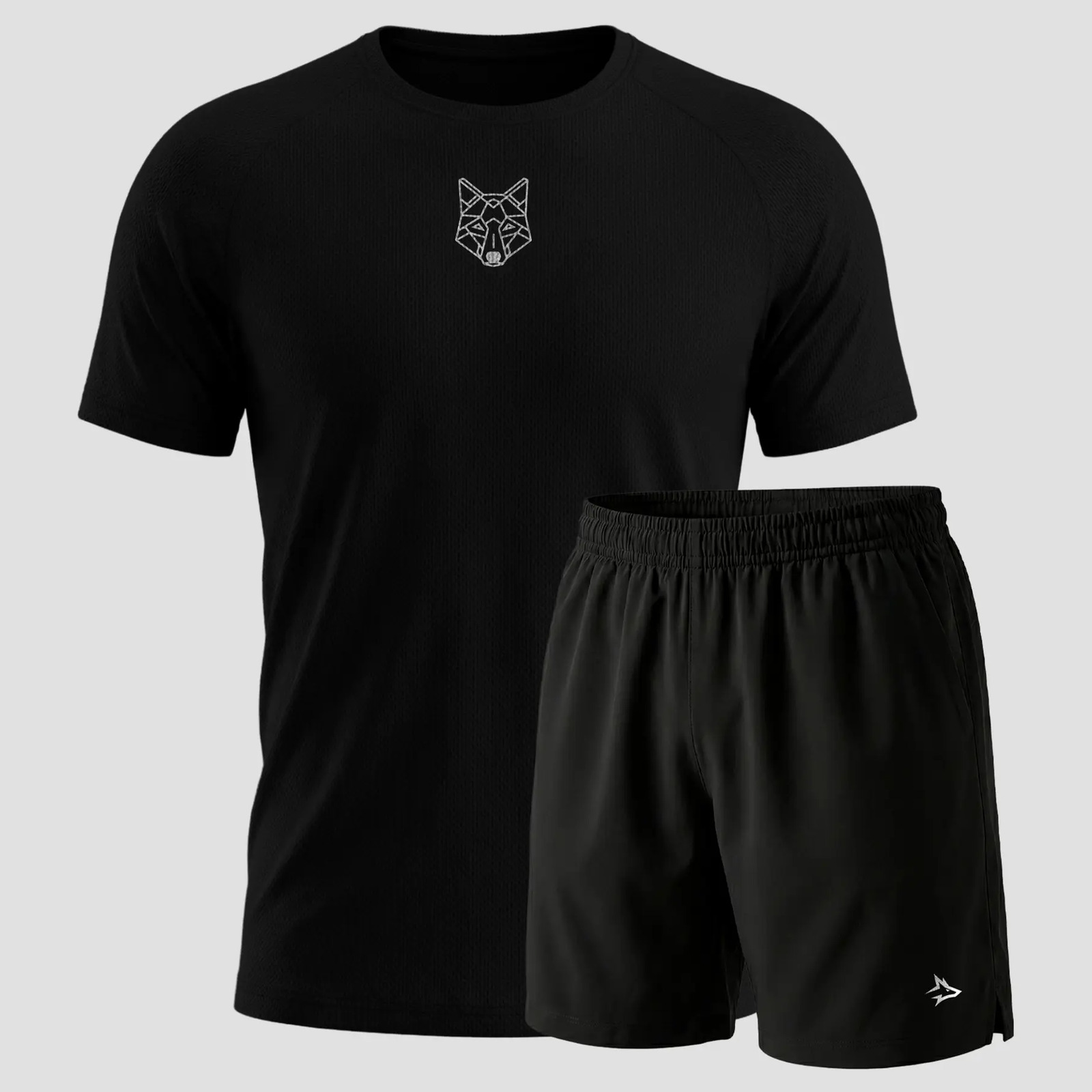 Kit Bermuda Lobo+camiseta Lobo Dry Fitness Academia Alpha
