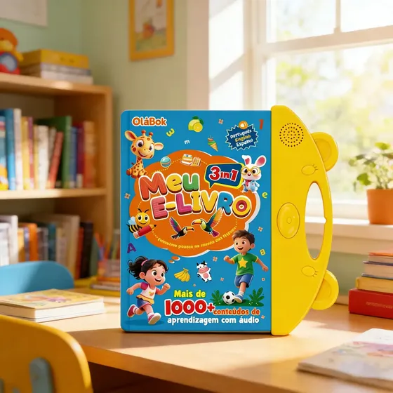 E-livro 3 In 1 - Livro Interativo Com Sons Em Português, Inglês E Espanhol | Mais De 1000 Conteúdos Com Áudio, 6 Canções E Sons Reais De Animais | Livro Educativo Bilíngue Para Crianças +3 Anos