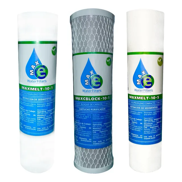 Pack 3 Etapas 1 Micras, 5 Micras Y Carbón Activo En Bloque