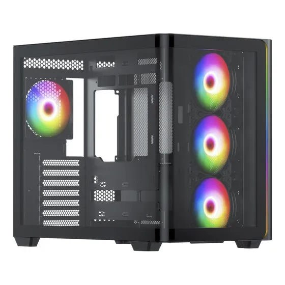 Gabinete Gamer Superframe Power Cube Cristal, Com 4 Fans