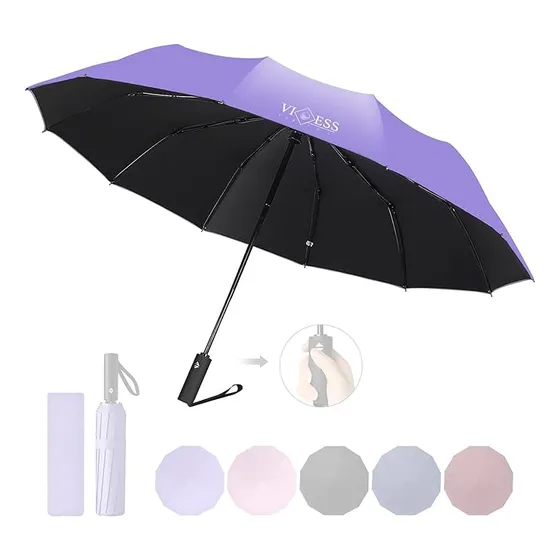 Viess Paraguas Sombrilla De Bolsillo Para Lluvia Uv Impermeable Automático Reversible Plegable Ligero Y Compacto Con Botón De Apertura Y Cierre Automático Para Hombres Y Mujeres