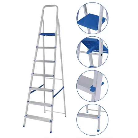Escada De Aluminio Mor 7 Degraus Tesoura Reforçada Prateado MOR+50 vendidosMais