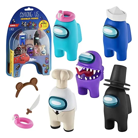 Toy Figures Among Us Crewmate, Paquete De 5 Con 16 Objetos C