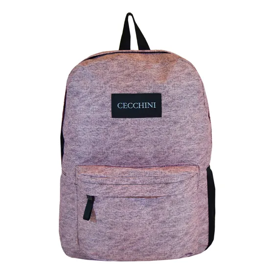 Mochila Cecchini 17puLG Básica Con Bolsillo Escolar Amplia Color Rosa 101400