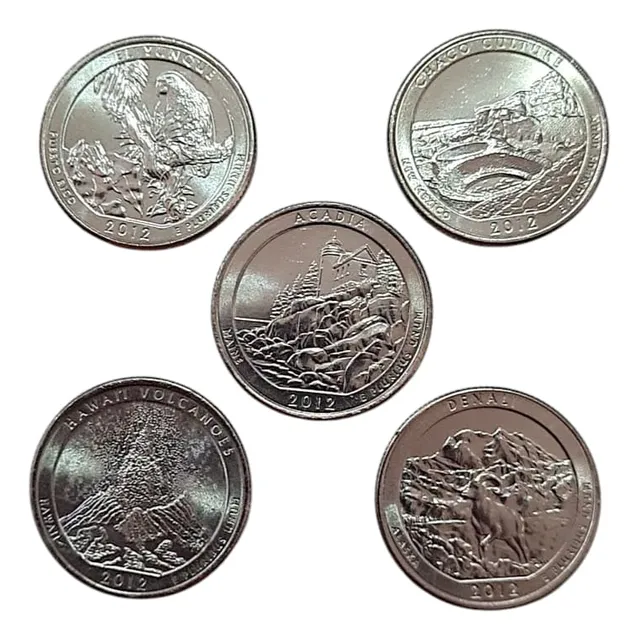 Monedas Quarters 0,25 Ctv. 2012 Parques Nacionales Cuartos