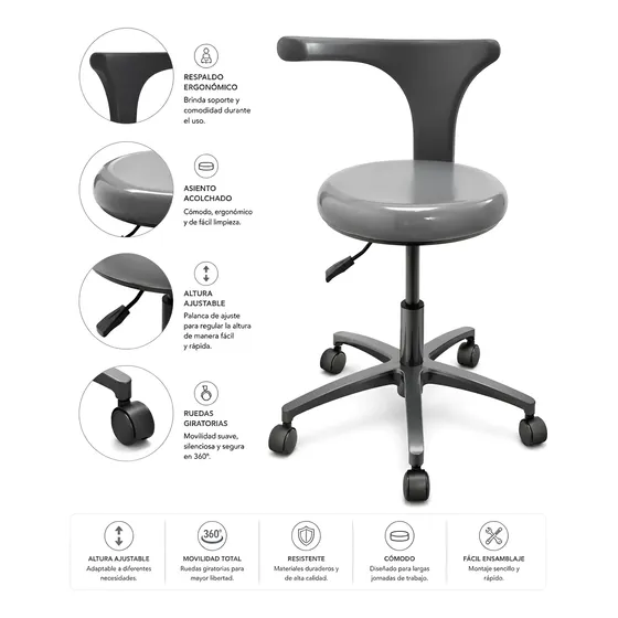 Banqueta Odontologica Ergonomica, Silla Banqueta Dentista