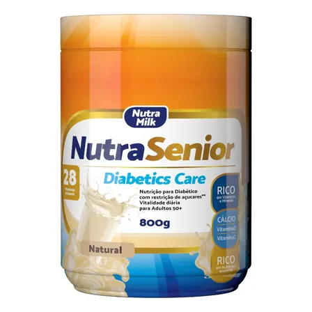 Nutra Senior Adulto 50+ Diabetics Care 800g Sabor Natural Sem Sabor